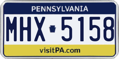 PA license plate MHX5158