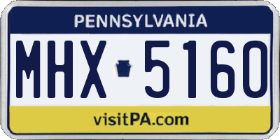 PA license plate MHX5160