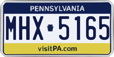 PA license plate MHX5165