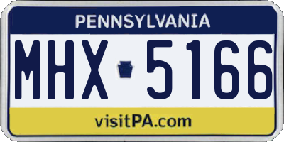 PA license plate MHX5166