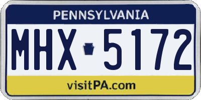 PA license plate MHX5172