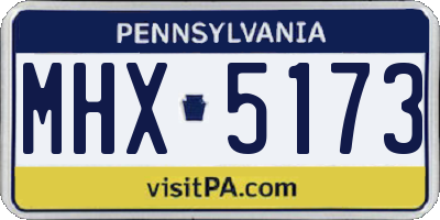 PA license plate MHX5173