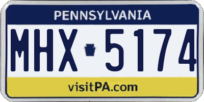 PA license plate MHX5174