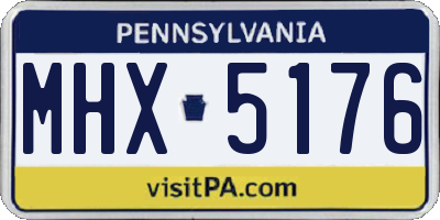 PA license plate MHX5176