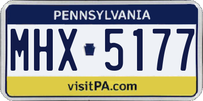 PA license plate MHX5177