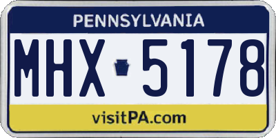 PA license plate MHX5178