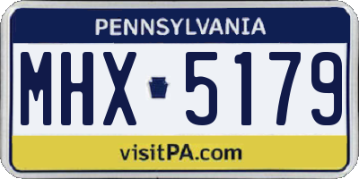 PA license plate MHX5179