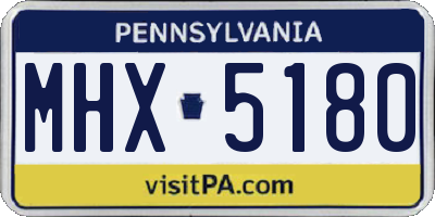 PA license plate MHX5180