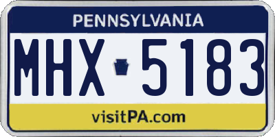 PA license plate MHX5183