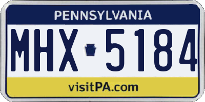 PA license plate MHX5184