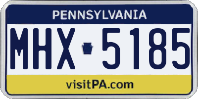 PA license plate MHX5185
