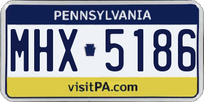 PA license plate MHX5186