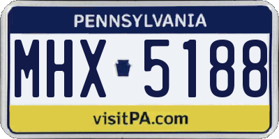 PA license plate MHX5188