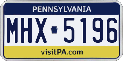 PA license plate MHX5196