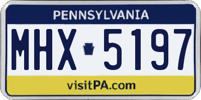 PA license plate MHX5197