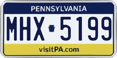 PA license plate MHX5199