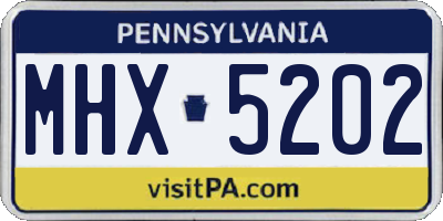 PA license plate MHX5202
