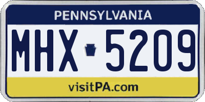 PA license plate MHX5209