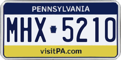 PA license plate MHX5210