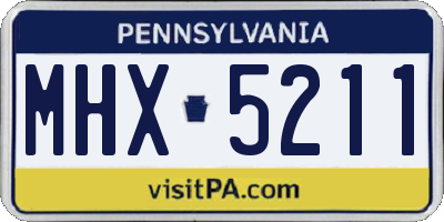PA license plate MHX5211