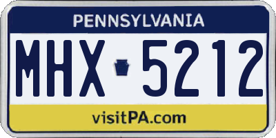 PA license plate MHX5212