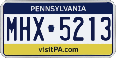 PA license plate MHX5213