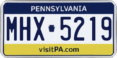 PA license plate MHX5219