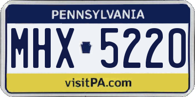PA license plate MHX5220