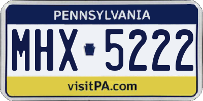 PA license plate MHX5222