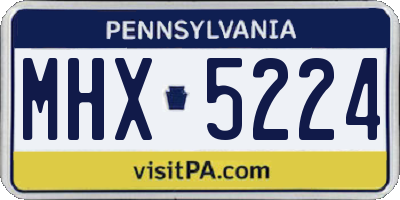 PA license plate MHX5224