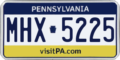 PA license plate MHX5225