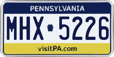 PA license plate MHX5226