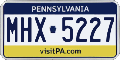 PA license plate MHX5227