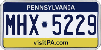 PA license plate MHX5229