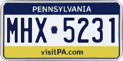 PA license plate MHX5231