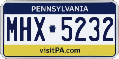 PA license plate MHX5232