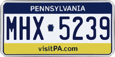 PA license plate MHX5239