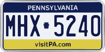 PA license plate MHX5240