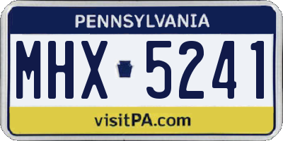 PA license plate MHX5241