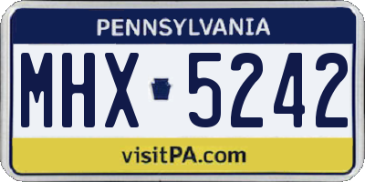 PA license plate MHX5242