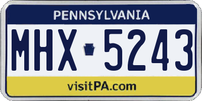 PA license plate MHX5243