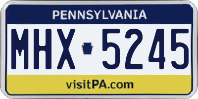 PA license plate MHX5245