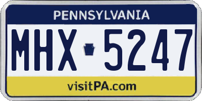 PA license plate MHX5247