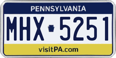 PA license plate MHX5251