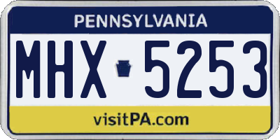 PA license plate MHX5253