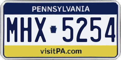 PA license plate MHX5254
