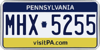 PA license plate MHX5255