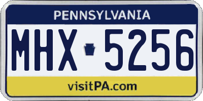 PA license plate MHX5256