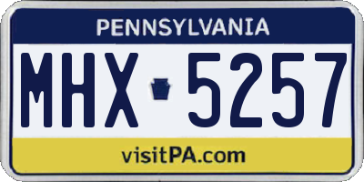 PA license plate MHX5257
