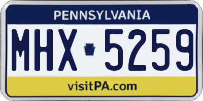 PA license plate MHX5259